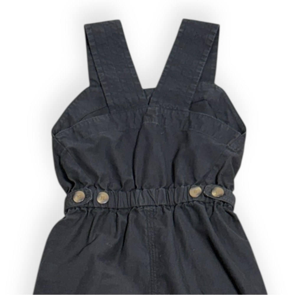 Everlane Fatigue Apron Jumpsuit XS 00 Washed Black Organic Cotton Linen Utility - Picture 5 of 12